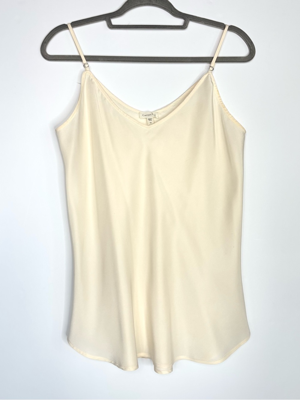 Garnet Hill Silk Ivory Cream Camisole with Adjustable Straps 12